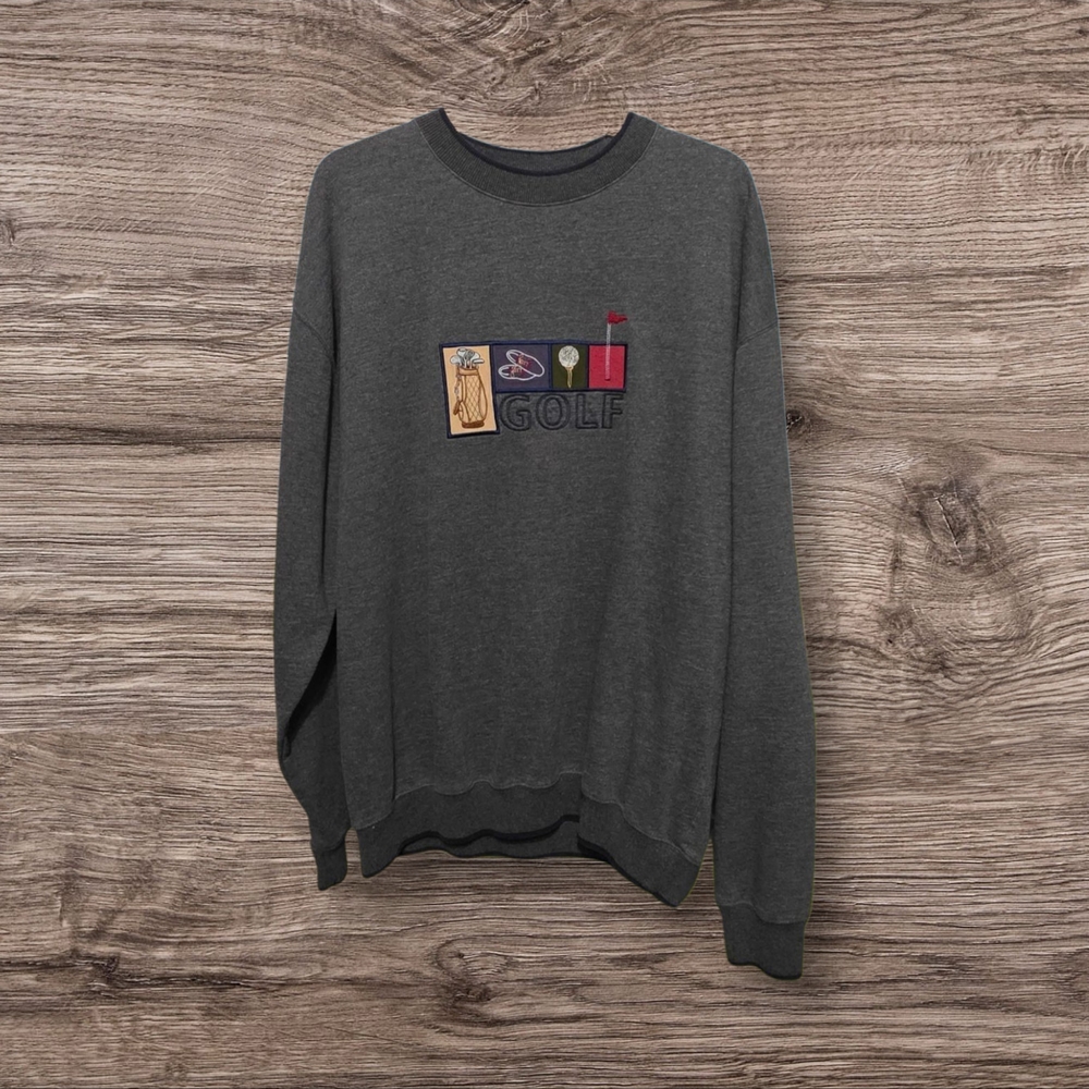 M&C Sport Men's Vintage 90's Gray Golf Pullover Sweater - Size XL